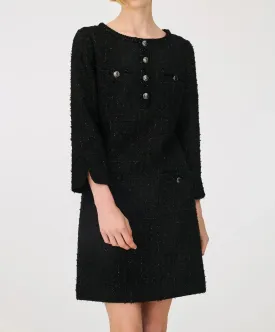 Tweed dress with braid