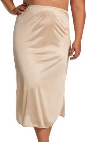 Velrose Women's Nylon Essentials Double Slit 1/2 Slip 2116 1X nude