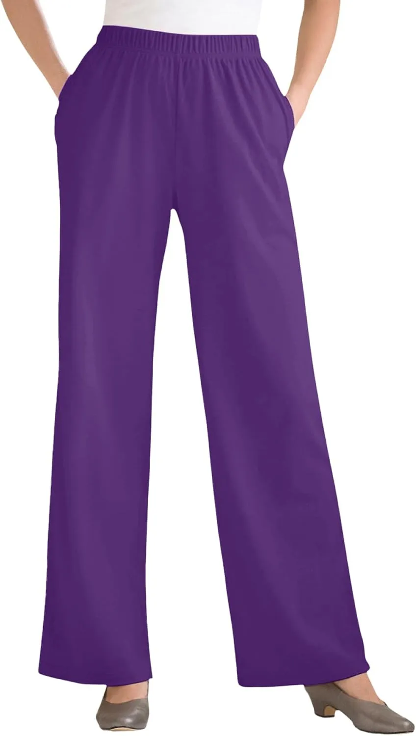 Woman Within Plus Size 7-Day Knit Wide-Leg Pant
