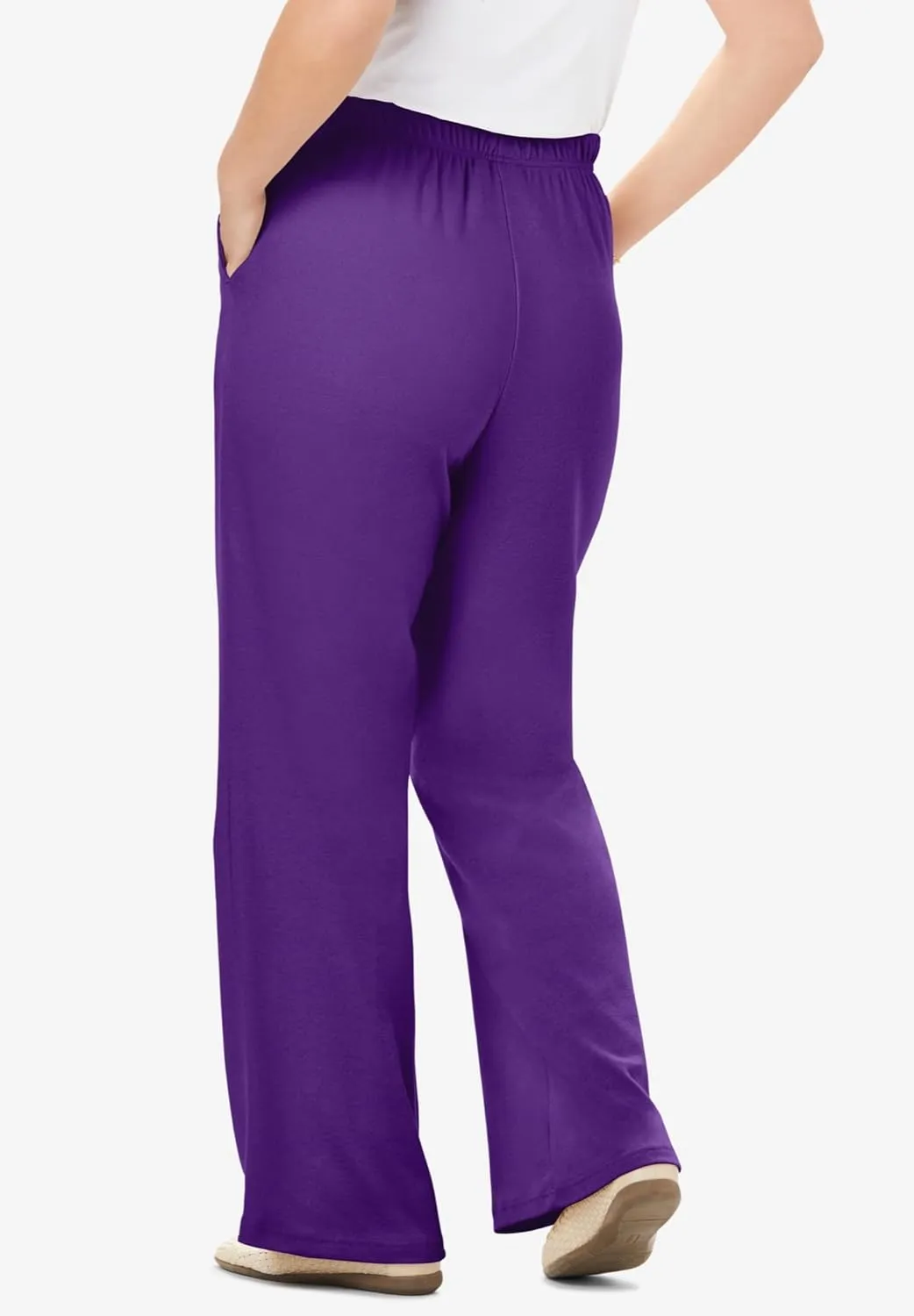 Woman Within Plus Size 7-Day Knit Wide-Leg Pant