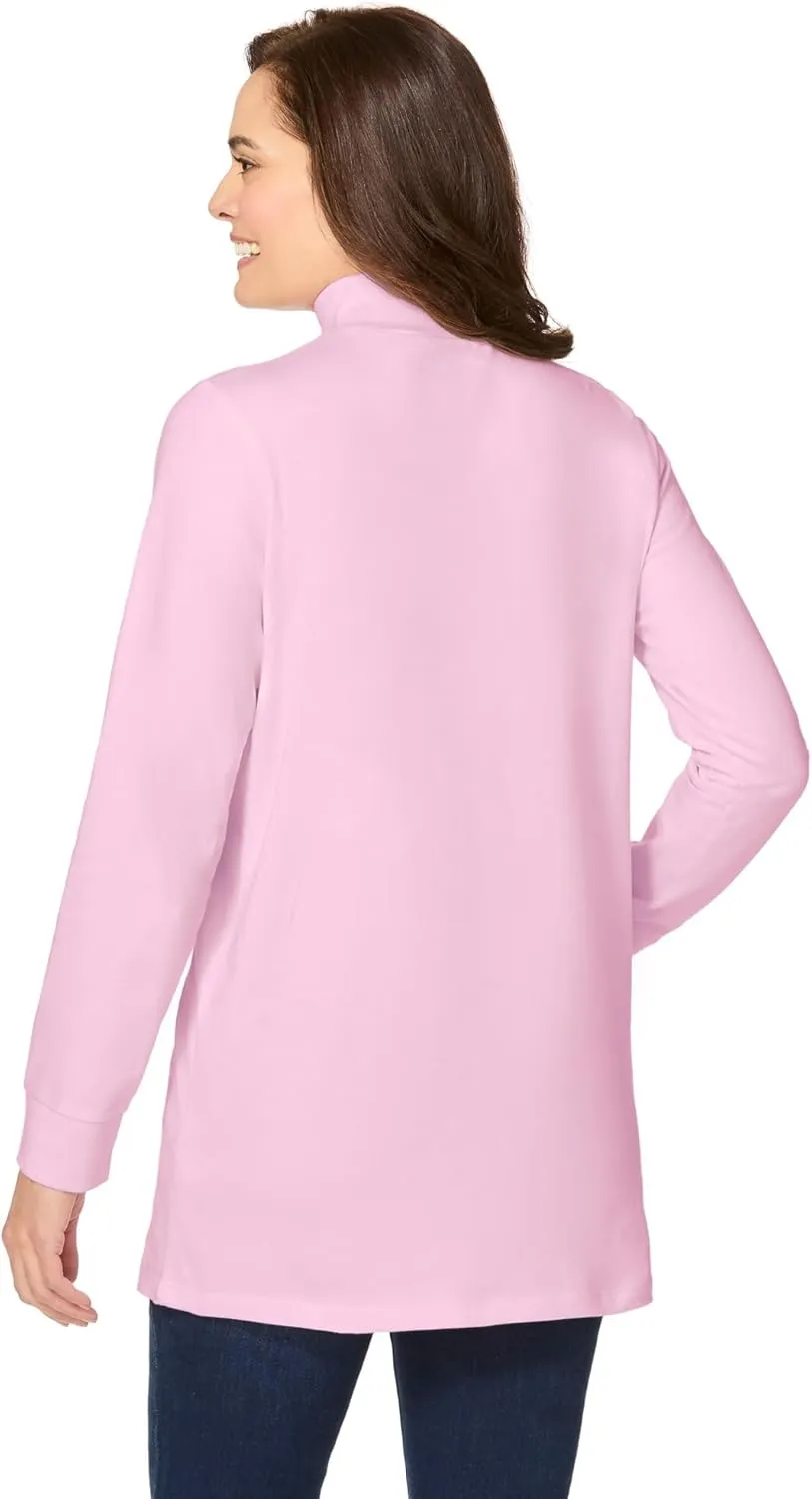 Woman Within Plus Size Perfect Long-Sleeve Mockneck Tee (Petite Available)