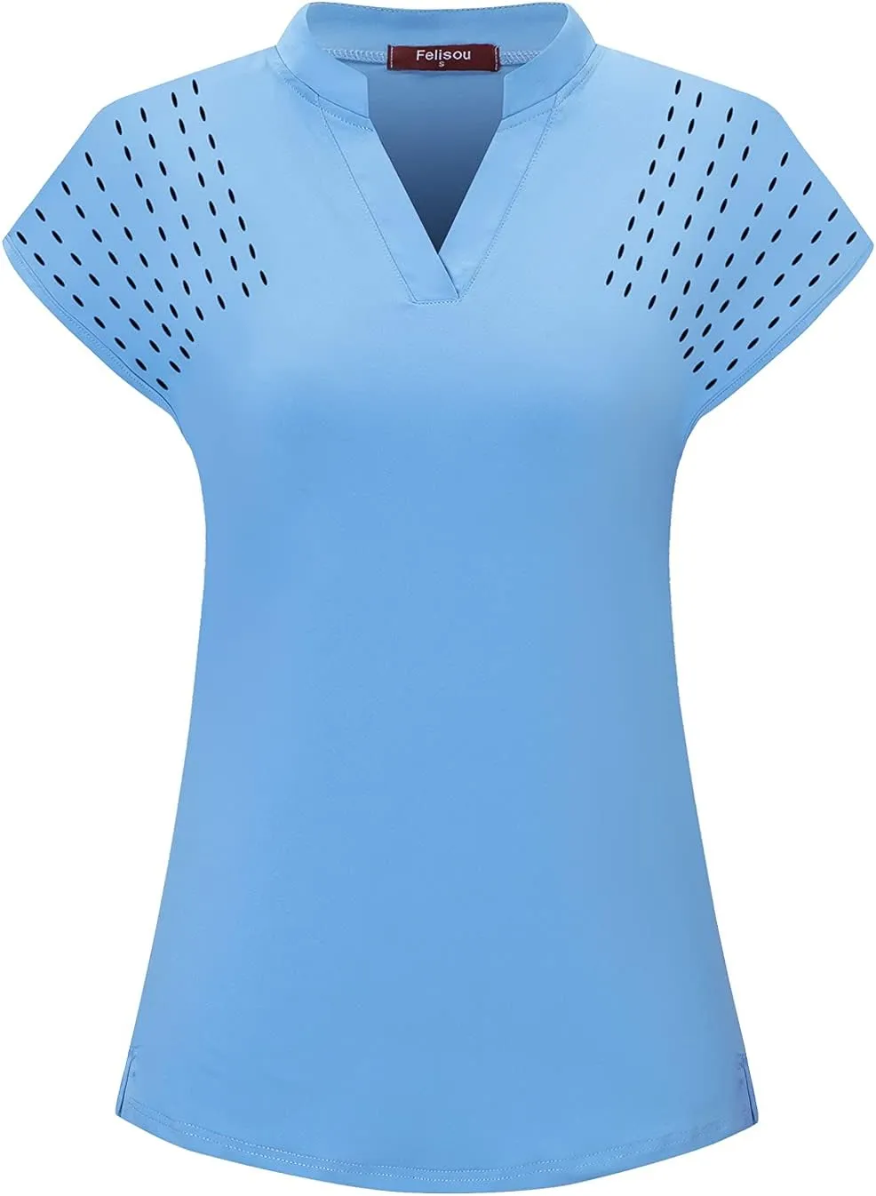 Womens V Neck Golf Polo Shirts Short Sleeve Sport Shirt Workout Tops