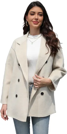 Wool Blend Wrap Coat Women's Superior 70% Wool Coat, Classy Long Wool Coat with Belt