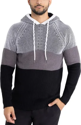 X RAY Mens Fashion Hoodies Pullover Sweater, Casual Knit Color Block Slim Fit Hoodies for Men