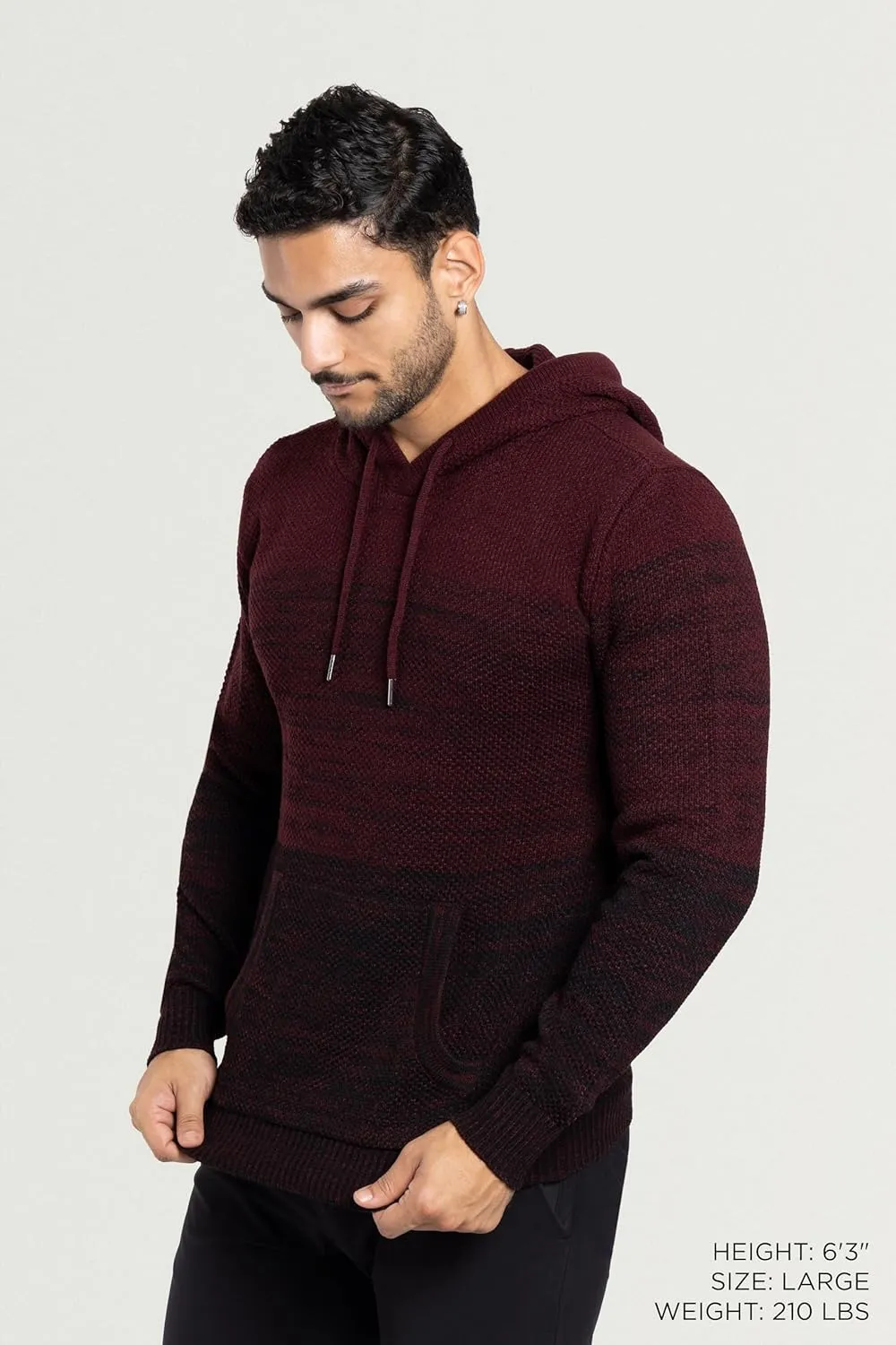 X RAY Mens Fashion Hoodies Pullover Sweater, Casual Knit Color Block Slim Fit Hoodies for Men